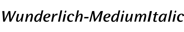 Wunderlich-MediumItalic font preview