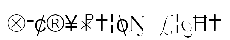 X-Cryption Light font preview