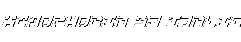 Xenophobia 3D Italic font preview