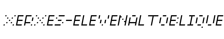 XERXES-ELEVENALTOBLIQUE font preview
