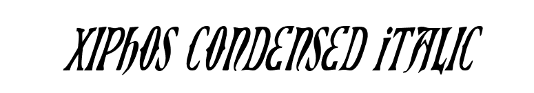 Xiphos Condensed Italic font preview