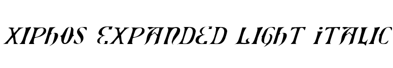 Xiphos Expanded Light Italic font preview