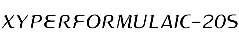 XYPERFORMULAIC-20S font preview