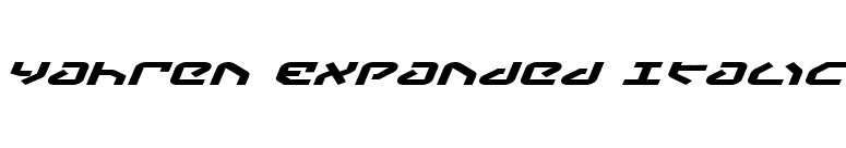 Yahren Expanded Italic font preview