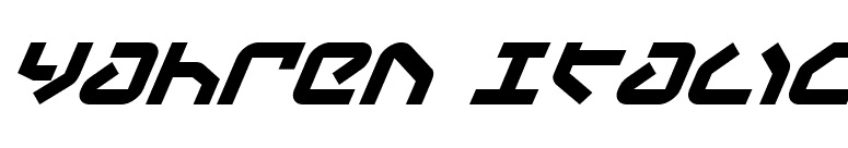 Yahren Italic font preview