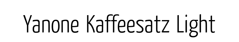 Yanone Kaffeesatz Light font preview
