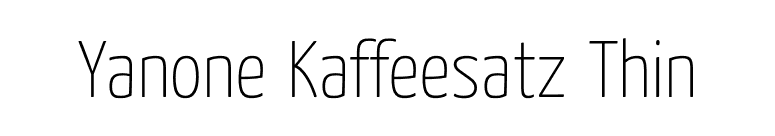 Yanone Kaffeesatz Thin font preview