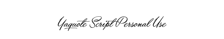 Yaquote Script Personal Use font preview