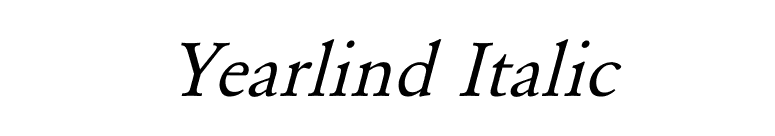 Yearlind Italic font preview