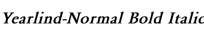 Yearlind-Normal Bold Italic font preview