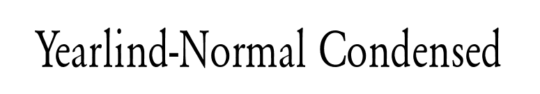 Yearlind-Normal Condensed font preview
