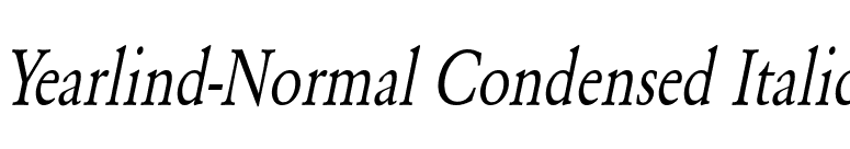 Yearlind-Normal Condensed Italic font preview