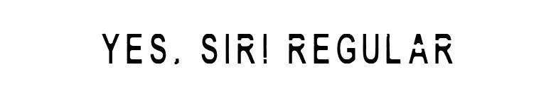 Yes, Sir! Regular font preview