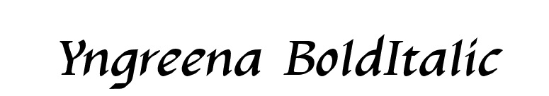 Yngreena BoldItalic font preview
