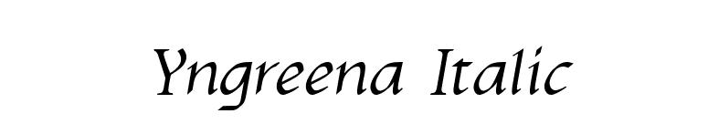 Yngreena Italic font preview