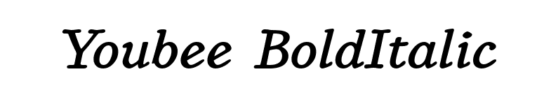Youbee BoldItalic font preview