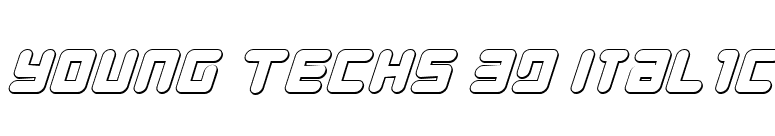 Young Techs 3D Italic font preview