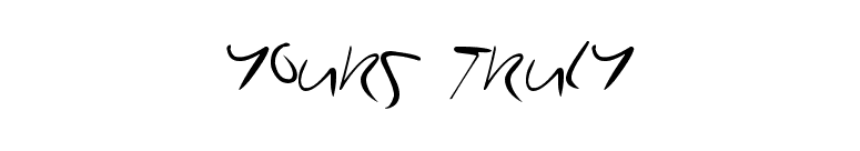 Yours Truly
 font preview