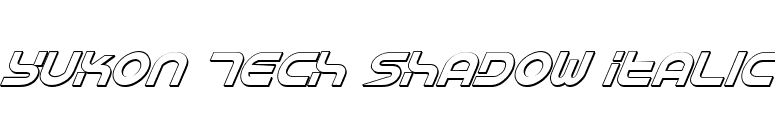 Yukon Tech Shadow Italic font preview