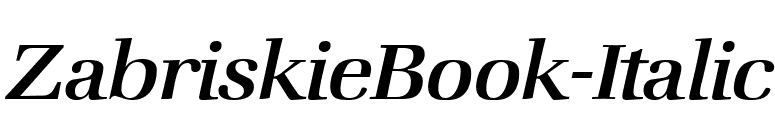 ZabriskieBook-Italic font preview