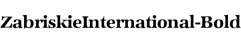ZabriskieInternational-Bold font preview