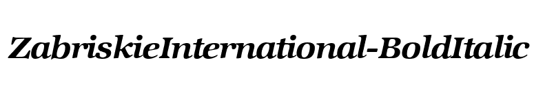ZabriskieInternational-BoldItalic font preview