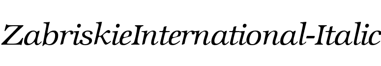 ZabriskieInternational-Italic font preview