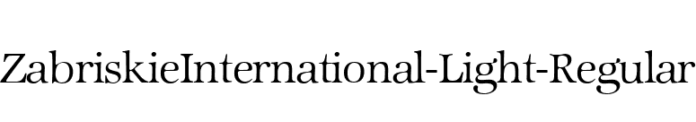 ZabriskieInternational-Light-Regular font preview