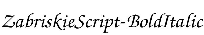 ZabriskieScript-BoldItalic font preview