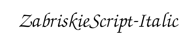 ZabriskieScript-Italic font preview