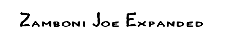 Zamboni Joe Expanded font preview