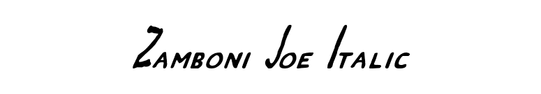 Zamboni Joe Italic font preview