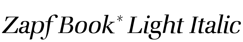 Zapf Book* Light Italic font preview