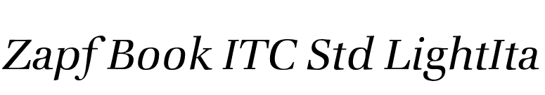 Zapf Book ITC Std LightIta font preview