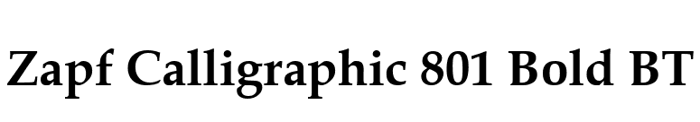 Zapf Calligraphic 801 Bold BT font preview