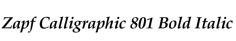 Zapf Calligraphic 801 Bold Italic font preview