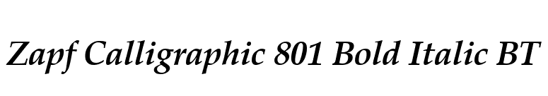 Zapf Calligraphic 801 Bold Italic BT font preview