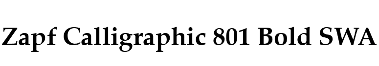 Zapf Calligraphic 801 Bold SWA font preview
