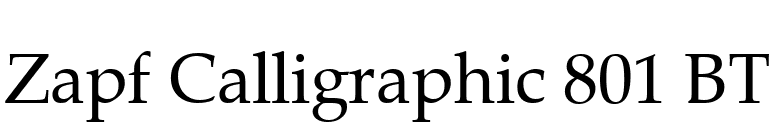 Zapf Calligraphic 801 BT font preview