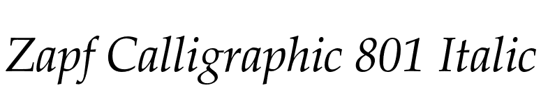 Zapf Calligraphic 801 Italic font preview