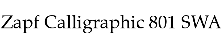 Zapf Calligraphic 801 SWA font preview