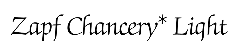 Zapf Chancery* Light font preview