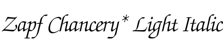 Zapf Chancery* Light Italic font preview