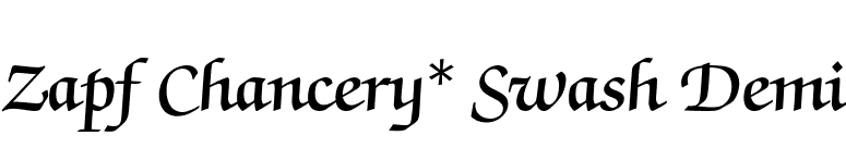 Zapf Chancery* Swash Demi font preview