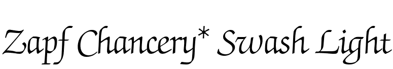 Zapf Chancery* Swash Light font preview