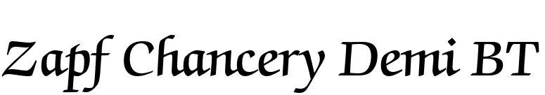 Zapf Chancery Demi BT font preview
