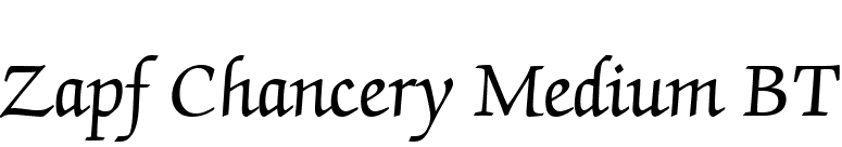 Zapf Chancery Medium BT font preview