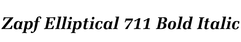 Zapf Elliptical 711 Bold Italic font preview
