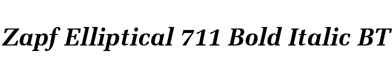 Zapf Elliptical 711 Bold Italic BT font preview