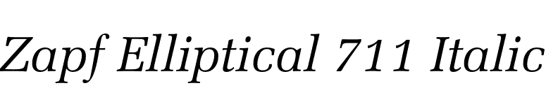 Zapf Elliptical 711 Italic font preview